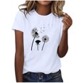 thumbnail image 1 of Blusas de Manga Corta para las Mujeres Divertida Impresión Cuello Redondo Camiseta Vintage, Blusas de Primavera para las Mujeres, 1 of 5