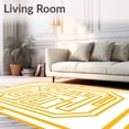 thumbnail image 2 of ODIKA 3'x5' Machine Washable Non-Slip Area Rug, Maze Labyrinth Constellation High Traffic Rug with Pad, Yellow, 520100, 2 of 8
