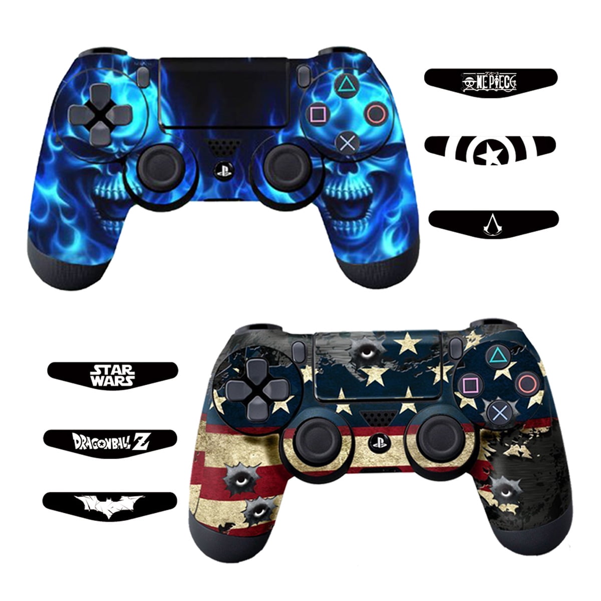 Decals for Playstation 4 Games - Stickers vinilo Calcomanía PS4 Slim Sony Station Four Controllers Pro PS4 Accessories PS4 Remote Wireless Dualshock 4 - Flag Daemon 6 Light Bar - Walmart.com