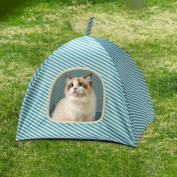 Nebwoak Portable Cat Teepee Tent - Foldable Pet Cave for Indoor Outdoor, Breathable Small Dog Tent with Non-Slip Bottom, Up Cat House for Cats & Small Pets
