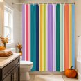 thumbnail image 2 of Colorful Striped Shower Curtain, Waterproof Shower Curtains for Bathroom, Modern Farmhouse Stripes Abstract Art Washable Fabric Bathtub Curtain Set Bath Decor with 12 Hooks 72"x78", 2 of 8