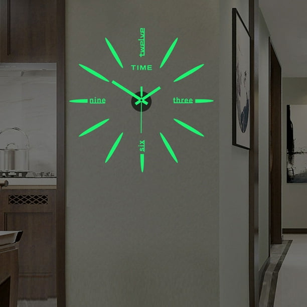 LASHALL Frameless Luminous Wall Clock Stickers DIY Digital Clock DIY