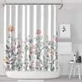 thumbnail image 2 of Waterproof Watercolor Plant Shower Curtain 72x84 Inch Leaves with Floral Polyester Unique Shower Curtain for Bathroom Hotel Home Decor with 12 Plastic Hooks, 2 of 5
