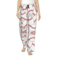 thumbnail image 2 of Picia Baseballs Womens Soft Woven Cotton Elastic Waistband Sleep Pajama Pant Lounge Sleep Pant With Pockets And Drawstring-Medium, 2 of 9