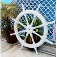 thumbnail image 4 of Wooden Ship Wheel - (36 Inches, Whitewashed), 4 of 5