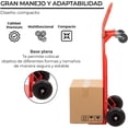 thumbnail image 3 of Diablito de Carga Tipo Plataforma 2 Posiciones Capacidad de Carga de 250 a 400 KG Ruedas Neumáticas de Caucho y Polipropileno Estructura de Acero Carrito Multiusos y Portátil (Rojo), 3 of 5
