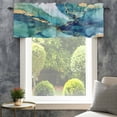 thumbnail image 4 of Valance for Windows,Modern Turquoise Marble Stone Valances Curtain Rod Pocket Valance for Kitchen Bedroom Living Room Bathroom,Abstract Gold Crack Texture Short Curtains Window Treatment 54x18in, 4 of 9