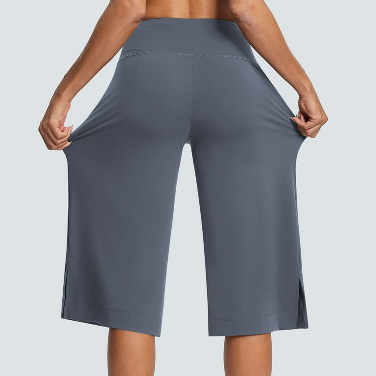 QATAINLAV Capri Pants for Women Baggy Wide Leg Stretch Yoga Pants