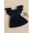 thumbnail image 3 of Bagilaanoe Toddler Baby Girl Summer Dress Lace Fly Sleeve A-line Dresses 3M 6M 9M 18M 24M 3T 4T Kids Casual Swing Sundress, 3 of 8
