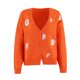 thumbnail image 2 of Minnieouse Suéter de mujer Lints invierno otoño estampado de flores adorables estampado de manga larga cuello en V transpirable lavable suelto señoras Prendas para la parte del cuerpo Naranja METRO Minnieouse AP012615-27, 2 of 6
