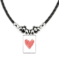 thumbnail image 1 of corazon dibujo de graffiti de san valentín collar a mano colgante de cuerda de cuero Unbranded M, 1 of 3