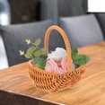 thumbnail image 5 of Rattan Shopping Basket Hamper Simulation Rattan Basket Photo Prop Wine Basket Woven Basket Handheld Basket, 5 of 6