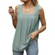 thumbnail image 3 of AIMITAG Camiseta sin mangas con cuello cuadrado y volantes para mujer, camiseta sin mangas a rayas, camisa informal holgada sin mangas de verano, 3 of 5