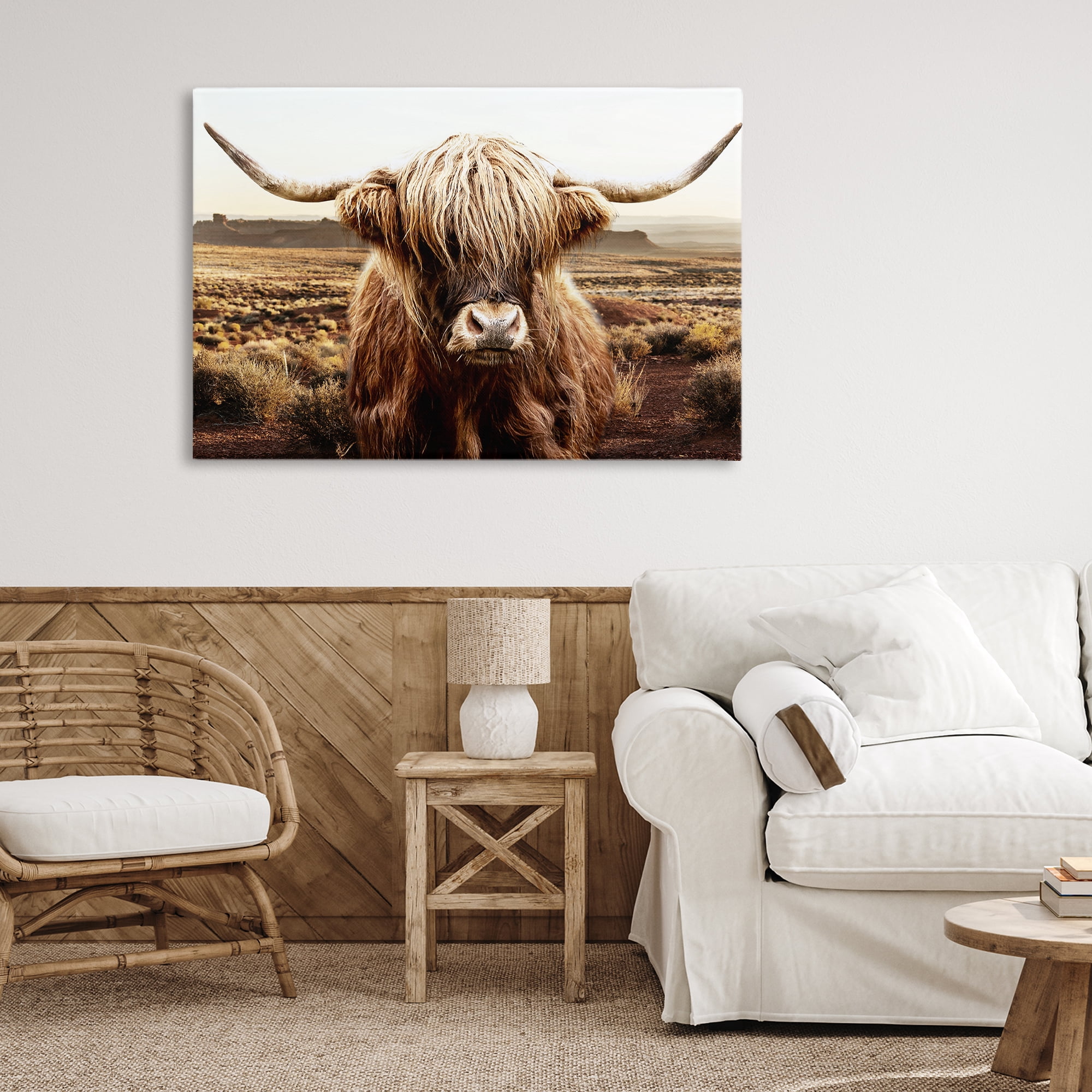 Stupell Industries Rugged Vegetation Cattle Portrait Canvas Wall Art, design by CAD Designs
