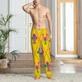 thumbnail image 5 of Uemuo Mardi Gras Crayfish and Fleur de lis Pattern Men's Wide Leg Palazzo Lounge Pants with Pockets Light Weight Loose Comfy Casual Pajama Pants-Small, 5 of 9