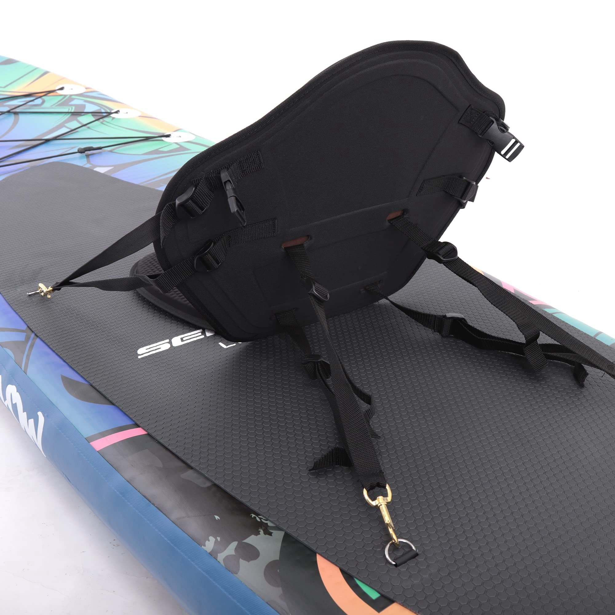 SereneLife 11 Inflatable Stand Up Paddle Board with Detachable Seat  SUP Paddleboard Set, Rolls Up for Easy Storage and Transport, Non-Slip EVA Deck Pad, 32" Wide Design, 275 lbs. Capacity