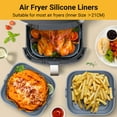 thumbnail image 6 of ZIVACATE Air Fryer Liners Inserts 3 Pack Silicone Air Fryer Basket Foldable Square 8 Inch Reusable Food Grade Air Fryer Pots Oven Liner Baking Tray Air Fryer Accessories, Grey, 6 of 8