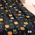 thumbnail image 3 of Halloween Black Colorful Ghosts and Pumpkins Blanket,Comfortable Soft Flannel Throw Blanket,All Season,Warm Lightweight Blankets for Sofa Bed Couch Living Room Chair,40"x50", 3 of 4