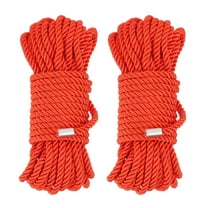Silk Rope, Nylon Twisted Satin Cord Braided 32ft 8mm Red, 2 Pack