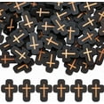 thumbnail image 1 of 1 caja de 80 cuentas de madera, dijes de Pascua, pequeño crucifijo negro, mini crucifijos, separadores., 1 of 9