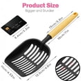 thumbnail image 3 of Sturdy Stainless Steel Cat Litter Scoop with Reinforced Comfort Handle, Heavy Duty Scoop with Double Mesh Design, Yellow, 3 of 9