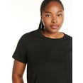 thumbnail image 3 of Terra & Sky Women's Plus Size Cotton Pocket T-Shirt Dress, Sizes 0X-5X, 3 of 3