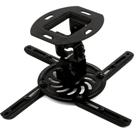 Black Projector - QualGear QG-PM-002-BLK-S Universal Projector Ceiling Mount, Black