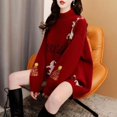 thumbnail image 3 of Suéter de punto para mujer, prenda holgada y versátil, edición coreana de Navidad, estilo perezoso, sencillo, combina con todo, invierno, 2023, 3 of 5