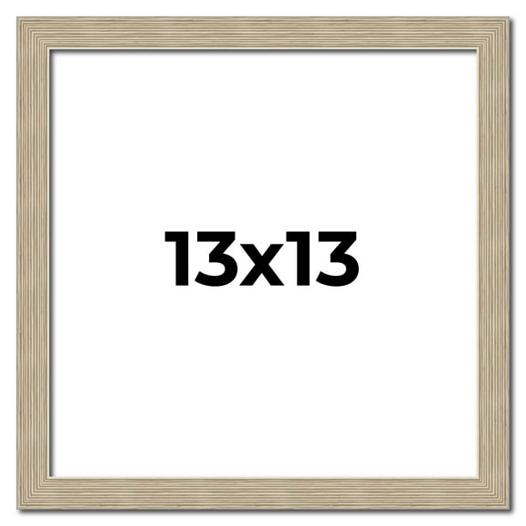 13x13 Frame Grey Solid Wood Picture Frame Width 1 Inches | Interior Frame Depth 0.5 Inches |