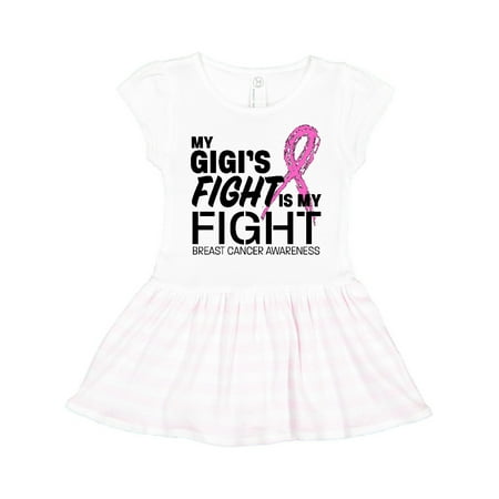 

Inktastic My Gigi s Fight is My Fight- breast cancer awareness Gift Toddler Girl Dress
