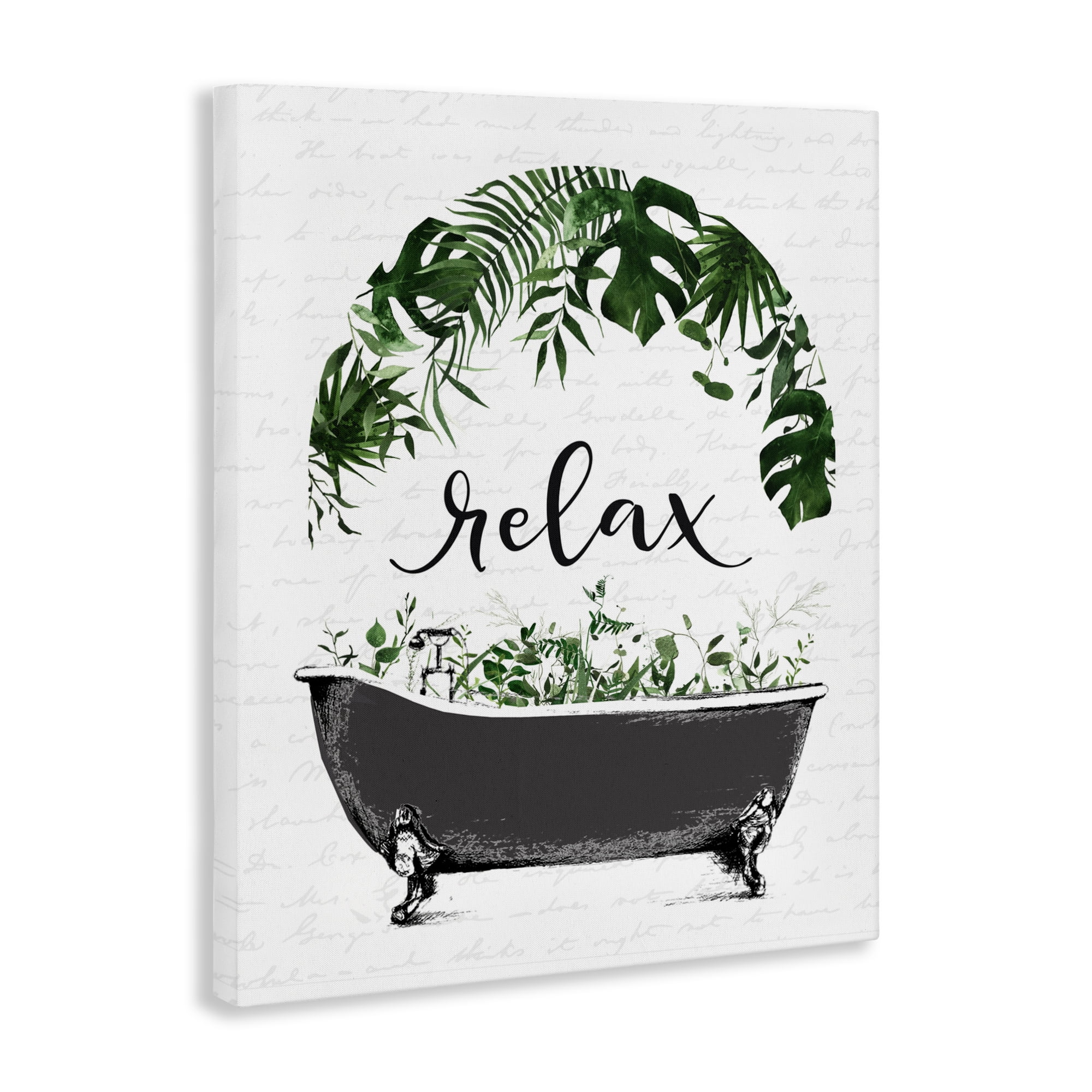 Tropical Bath Relax Canvas Wall Art, design by Lettered and Lined