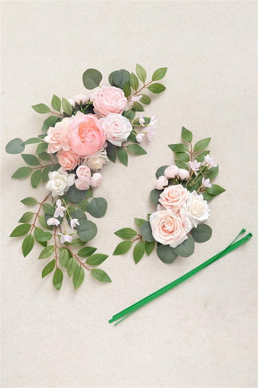 NOGIS Faux Flower Swag Set of 2 for Wedding Welcome Signs Floral Decorations and Wedding Reception Ceremony Signs (Pink)