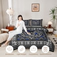 thumbnail image 3 of Erosebridal Gothic Moth Full Size Comforter Sets, Bohemian Aztec Mandala Bedding Sets, Black Gray Blue, Black Reversible 3 Pieces, 1 Comforter and 2 Pillowcases, 3 of 6