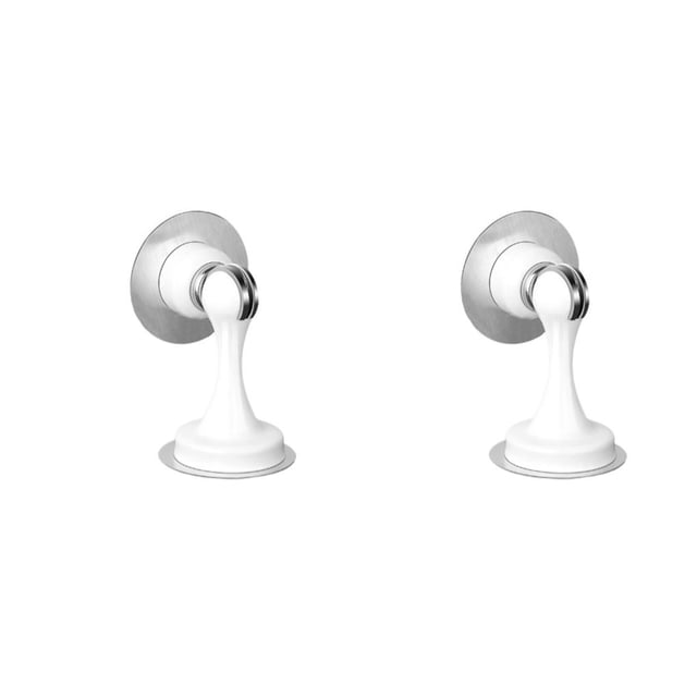 Speravity Tope de puerta de acero inoxidable, silencioso, a prueba de viento, soporte antioxidante, herrajes para muebles montados en la pared, dormitorio, Blanco clásico 2piezas Speravity CBP491314