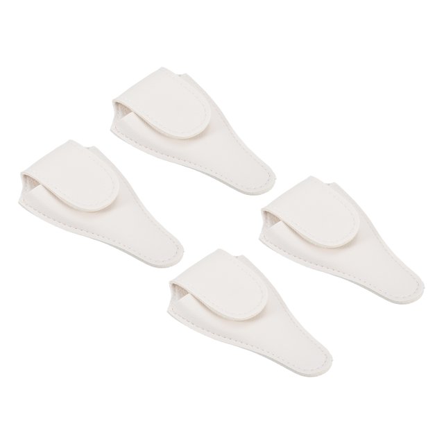 Unique Bargains 4.5'x2.6' PU Leather Embroidery Scissors Sheath Protective Cover, White 4 Pack