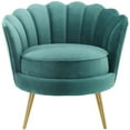 thumbnail image 4 of Modway Admire Scalloped Edge Performance Velvet Accent Armchair in Teal, 4 of 6