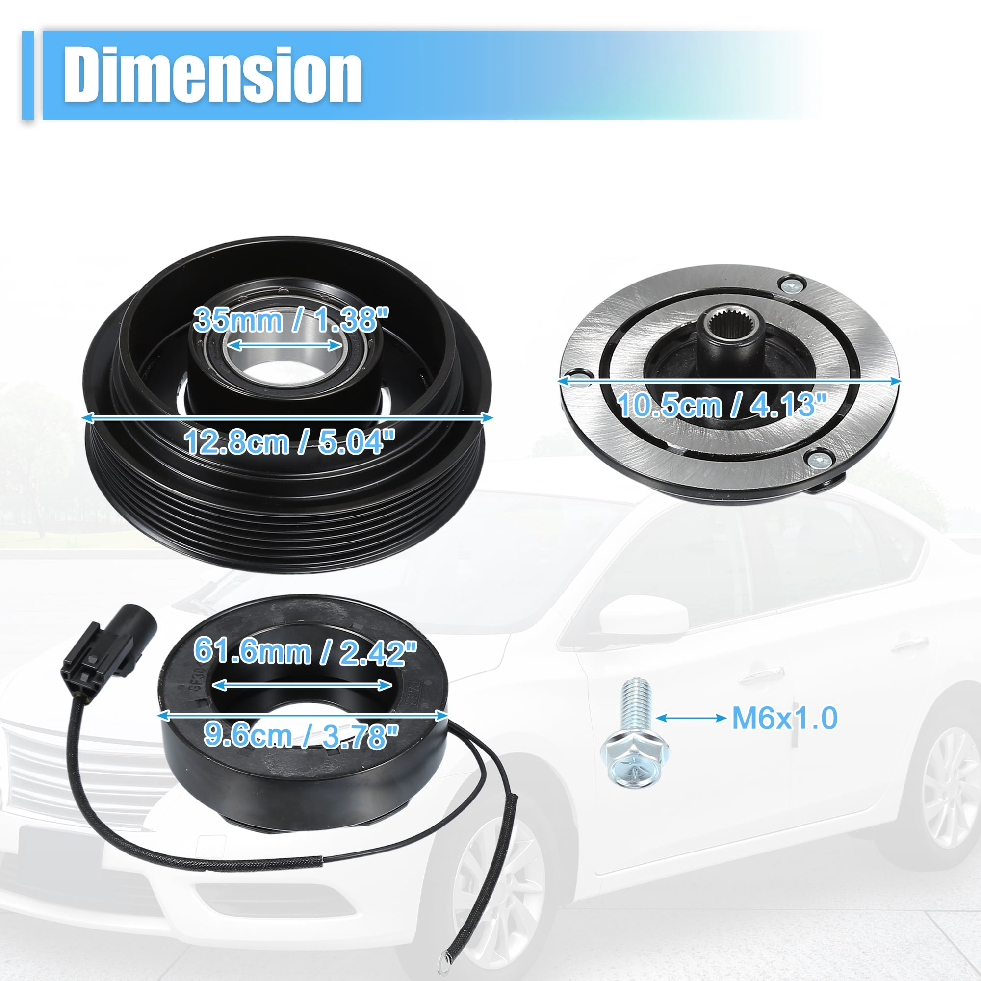 Unique Bargains AC Compressor Clutch Set Replace for Kia Forte 2010-2013