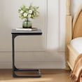 thumbnail image 2 of YRLLENSDAN C Shaped End Table for Couch Slim Side Table C Side Table Small Sofa Table with Adjustable Feet Tiny End Tables for Small Spaces, Black, 2 of 8