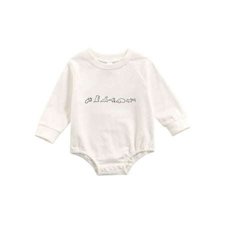 

ZIYIXIN Newborn Baby Boy Girl Long Sleeve Romper Bodysuit Dinosaur Sweatshirt Tops One Piece Fall Winter Clothes Apricot 6-12 Months