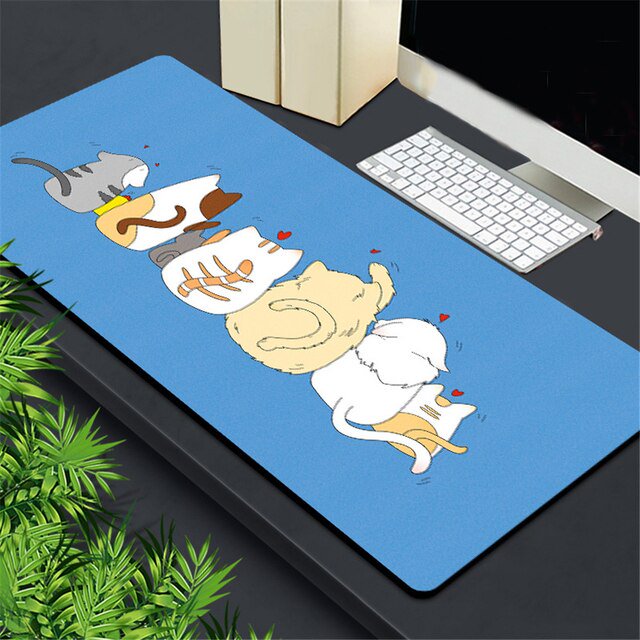 Alfombrilla de ratón Kawaii de gran tamaño para teclado, alfombrilla de escritorio para ordenador portátil, alfombrilla de escritorio antideslizante de goma para muñeca, organizador de escritorio, Acc LIUWENJING unisex