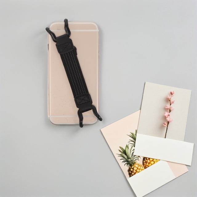 NUOLUX 2Ud Strap De Seguridad Para Teléfono Negro Con Banda Elástica Ajustable Para Uso Con Mano