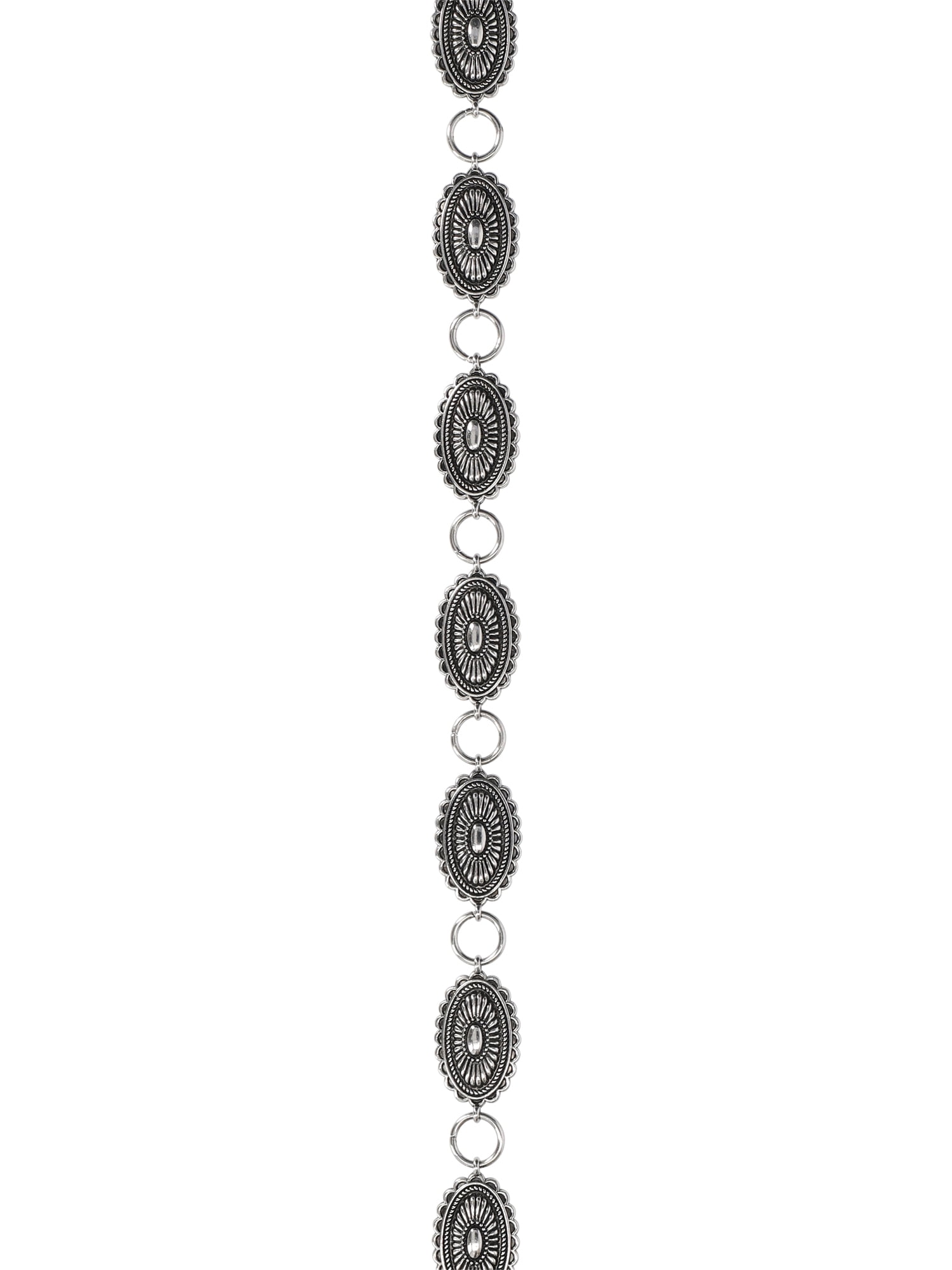 Madden NYC Women's Chain Belt, Silver, Sizes S/M-2X/3X