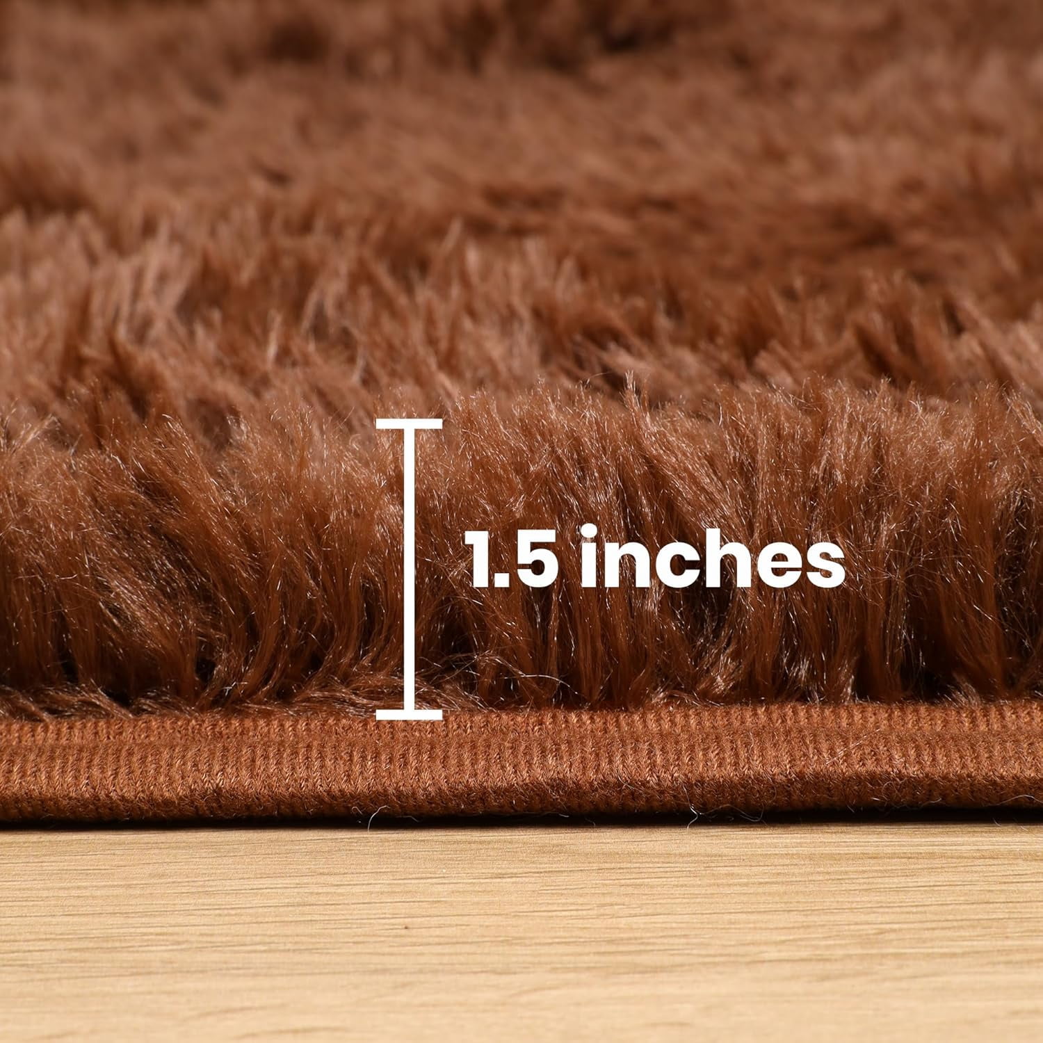 Ameha Shaggy Rug 3x5ft Non-Slip Fluffy Soft Faux Floor Carpets Rectangle for Bedroom Livingroom Decor Brown