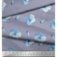 thumbnail image 2 of Soimoi Grey Poly Georgette Fabric Dot & Floral Print Fabric by Yard 52 Inch Wide, 2 of 3
