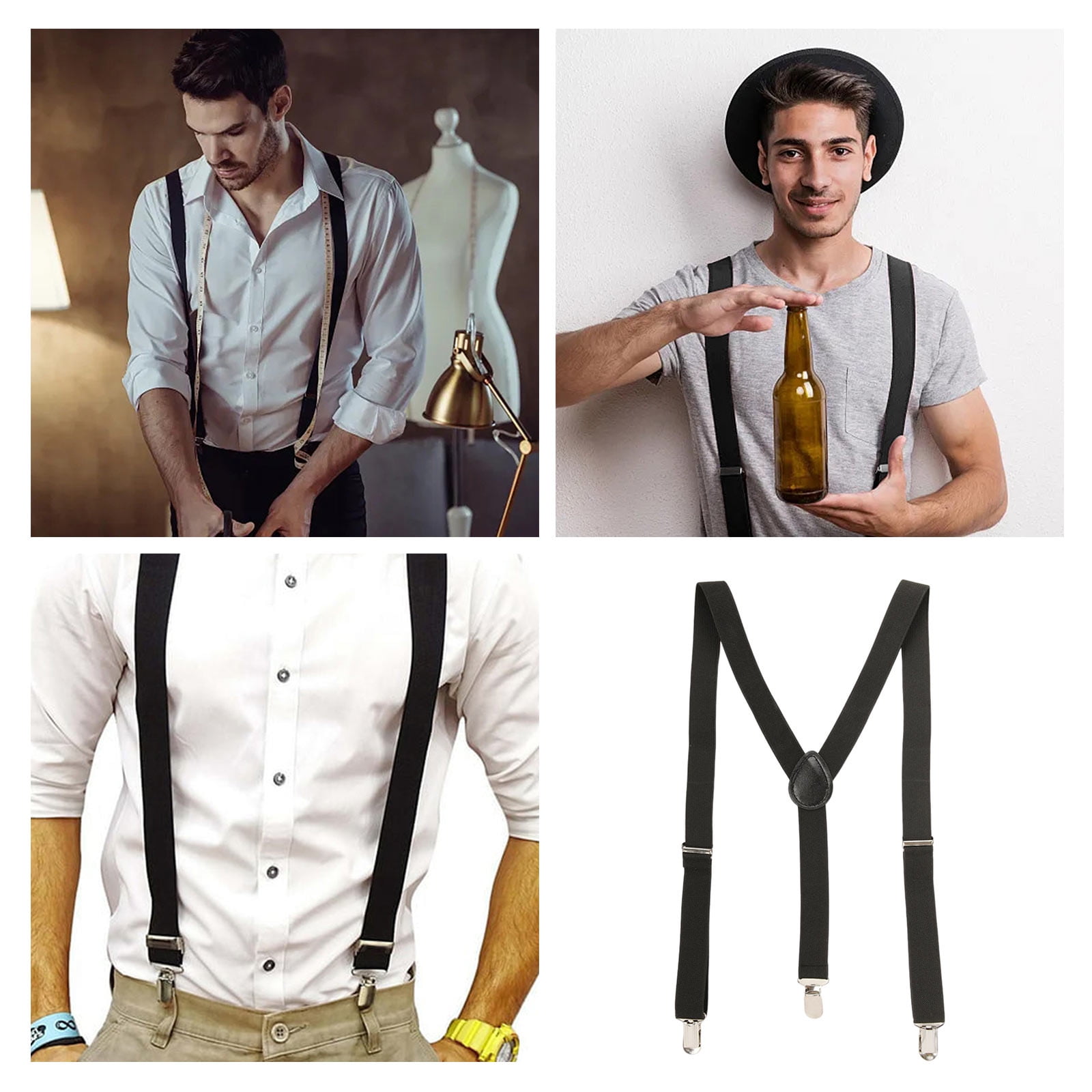 Suspenders For Men Y Shape Elastic Adjustable Straps Adjustable Elastic