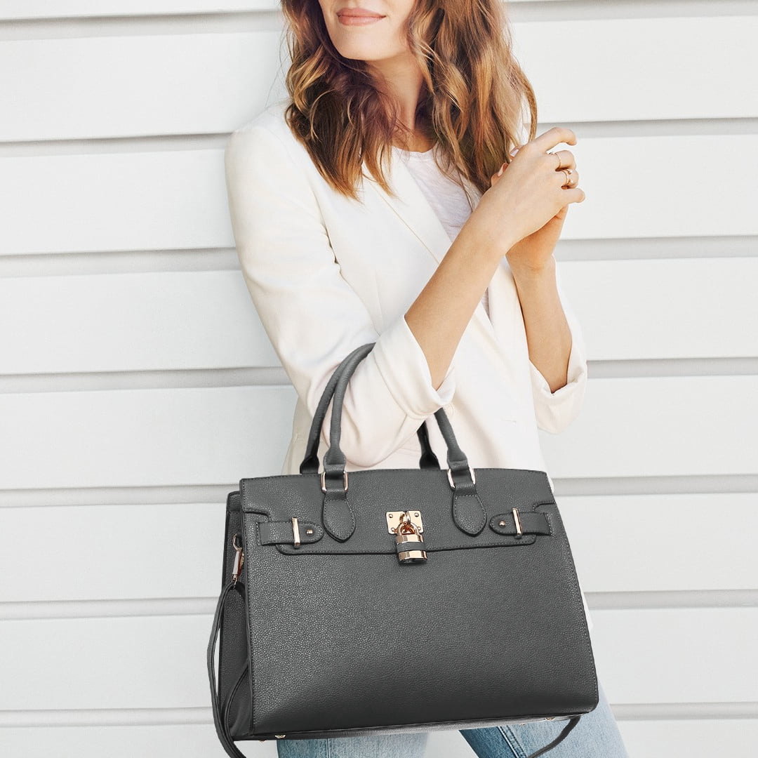 Dasein Women Handbags and Purses Ladies Shoulder Bag Top Handle Satchel Tote Work Bag with Matching Clutch
