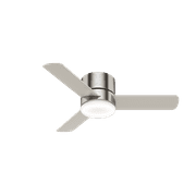 Hunter Minimus 44" Low Profile Ceiling Fan w/ LED Light & Remote, Brushed Nickel