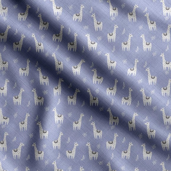 Soimoi Llama Alpaca Print,Cotton Poplin, Sewing Fabric Sold by The Yard 42 Inch Wide,Sewing Craft Quilting/Quilt Making Fabric, Purple