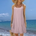 thumbnail image 2 of Women's Beach Dress Sleeveless Backless Camisole Mini Casual Summer Flowy Comfortable Lightweight Outfit Womens Casual Trendy Midi Dresses, 2 of 8