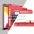 thumbnail image 6 of Dteck iPad 8th (2020)/ 7th Gen (2019) Case, Hybrid Shockproof Rugged Wtih Soft HD Screen Protecotor / Pencil Holder 3 Layer Armor Adjustable Hand Strap 360 Rotating Kickstand Cover, red, 6 of 10